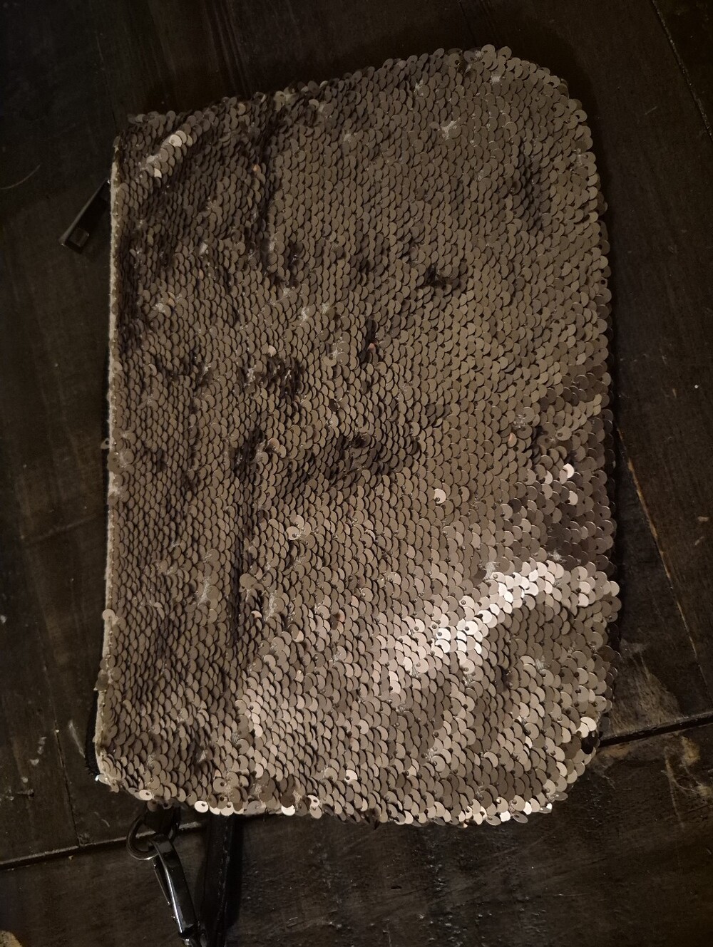 Merona Silver Sequin Wristlet Pouch